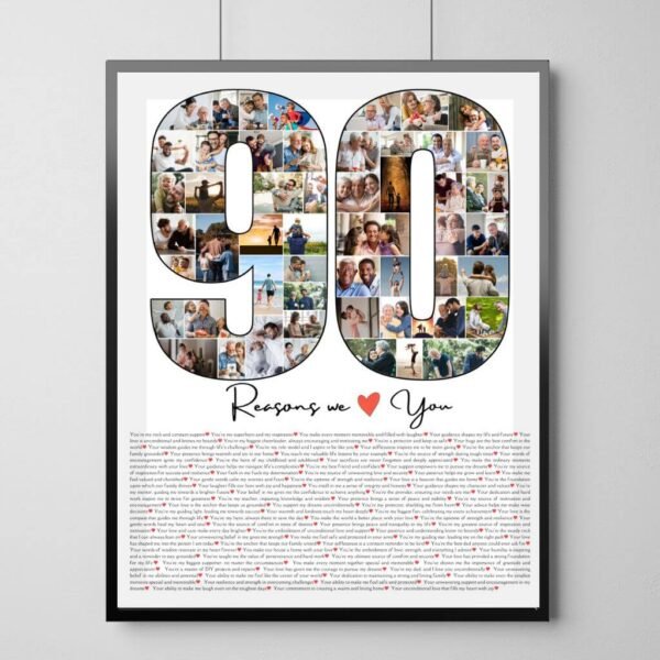 90th Birthday Legacy Monument - Marble Plaque Design with 90 Engraved Family Sagas