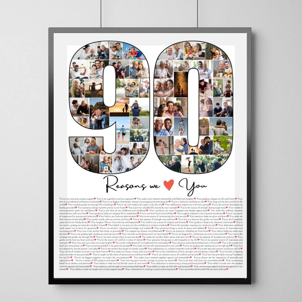 90th Birthday Legacy Monument - Marble Plaque Design with 90 Engraved Family Sagas