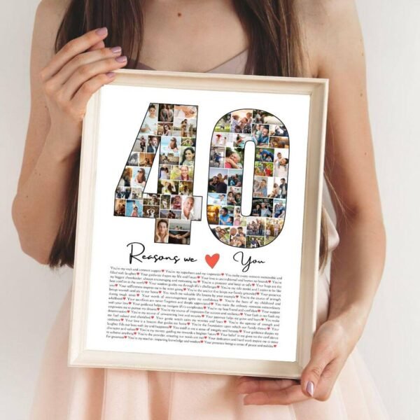 40 Reasons We Love You Photo Collage Template - Perfect 40th Birthday, Anniversary & Milestone Gift (Canva Editable) - Image 10