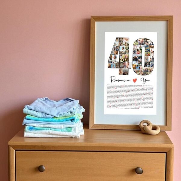 Mother’s Day Collage from Daughter - 40 Reasons Template with Pastel Colors & Handwritten Fonts