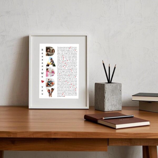 Memorial DADDY Collage Template - Angel Wing Letters with 30 Legacy Stories & Candlelight Photos