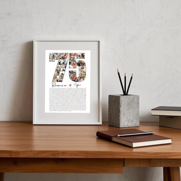 Museum-Style 75th Birthday Collage - Gallery Wall Layout with 75 Legacy Artifacts