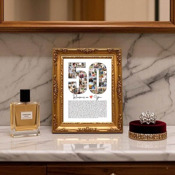 Golden Milestone Bundle - 50th Birthday & Anniversary Collage Templates