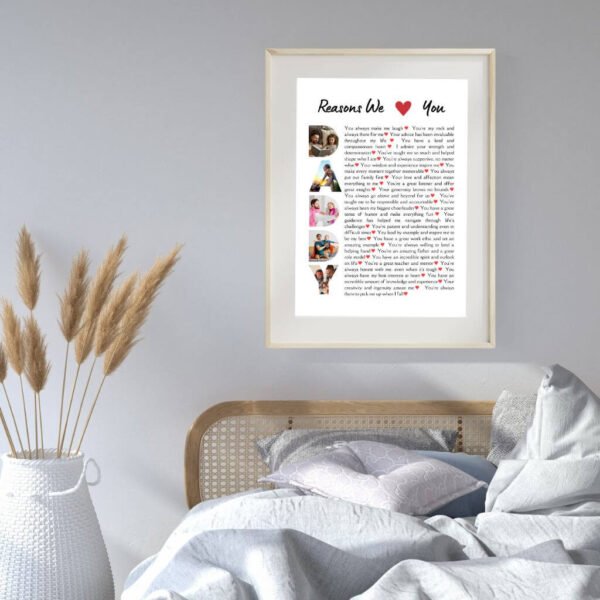 Last-Minute Father's Day Template - Pre-Designed DADDY Letters with 30 Reasons & Photo Spots