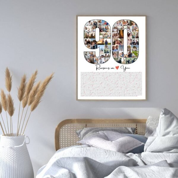 Oak Jubilee Canva Template - 90 Reasons We Love You with Dendrochronology Patterns