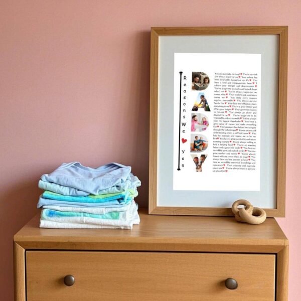 Blended Family DADDY Template - Puzzle Letters with Stepkids' Photos & 30 Bonding Moments
