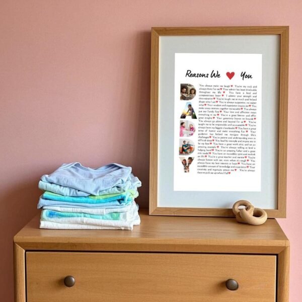 Group Gift from Multiple Kids - Each D-A-D-D-Y Letter Contains Different Child's Photos & Messages