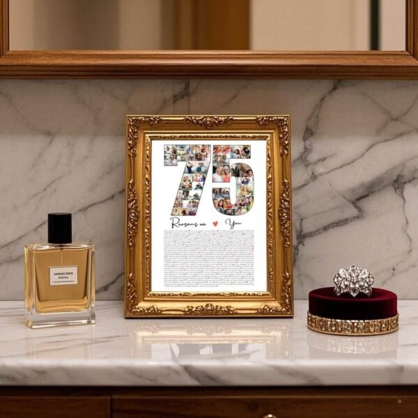 75th Birthday Family Chronicle Collage - Vintage Manuscript Design with 75 Historical Moments