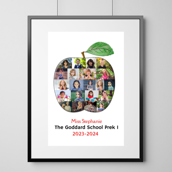 Personalized 3D Apple Collage Gift for Teacher