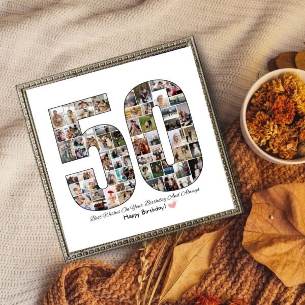 Sparkling pink and gold text overlay collage for women's milestone birthdays