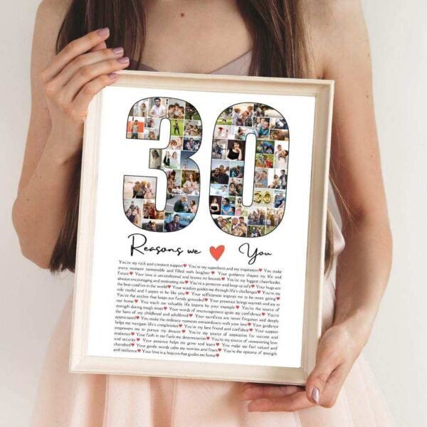 Personalized Valentine's Day Gift Collage Template with 30 Reasons
