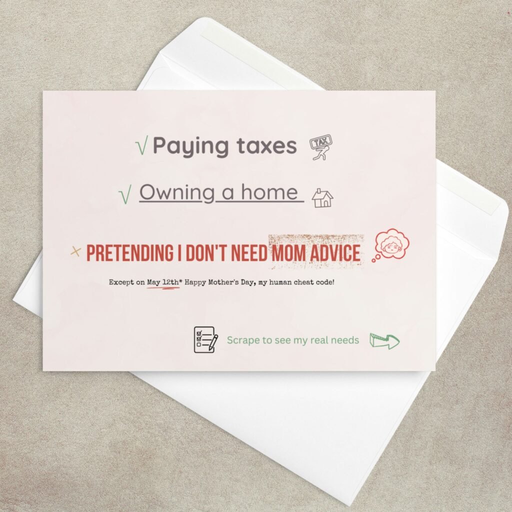 Hilarious inside design showing mom emergency codes like burnt cookies and lost keys