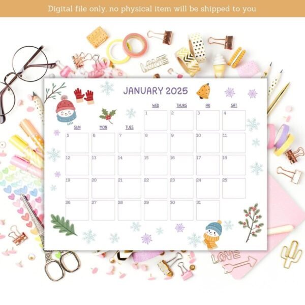 2025 Kids Calendar Template: Interactive Learning & Play Planner | CW-KC2025 - Image 5