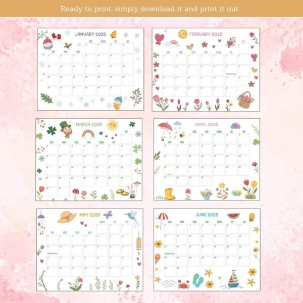 September 2025 academic calendar with school bus, crayons, and apple tree motifs in yellow/red