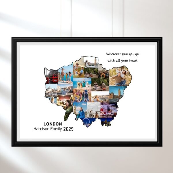 Customizable collage with UCL/LSE campus maps and graduation cap icons