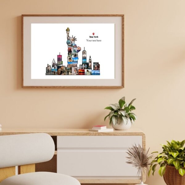 Romantic New York sunset collage for couples' anniversary gifts