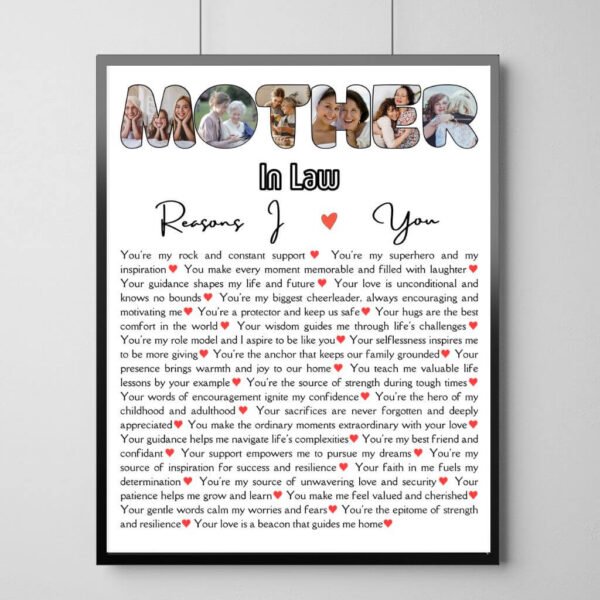 In Loving Memory Collage - Angel Wing Letters with 30 Eternal Bond Reasons