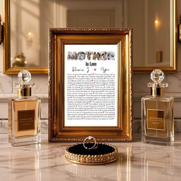 Bride to MIL Wedding Collage - Floral Letters with 30 New Family Bonding Reasons