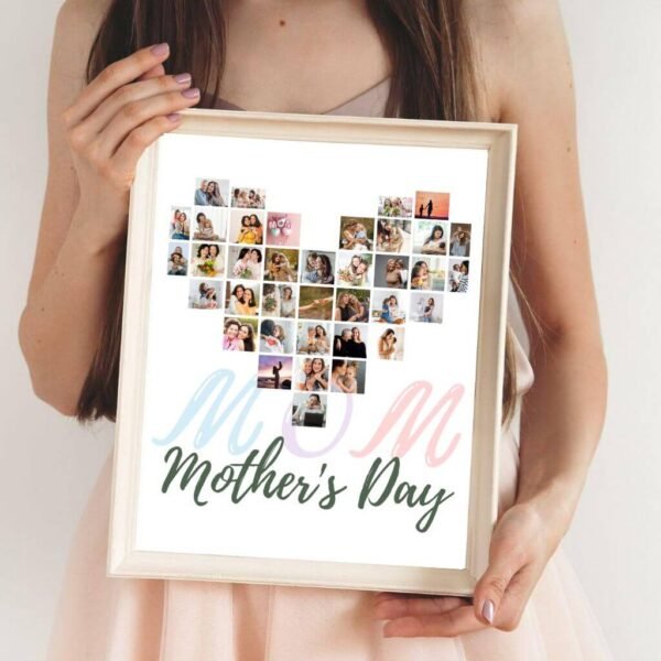 Furry Baby Mom Collage - Paw Print Border with Pet Adoption Story
