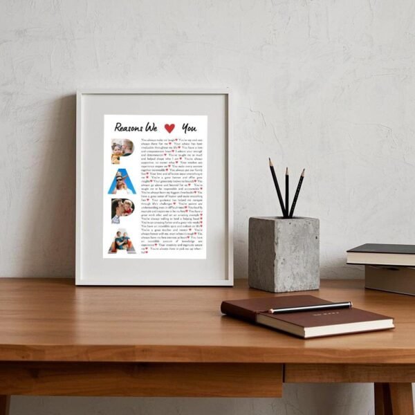 Hispanic Memorial Collage - Sugar Skull PAPA Letters with 30 Ancestral Stories