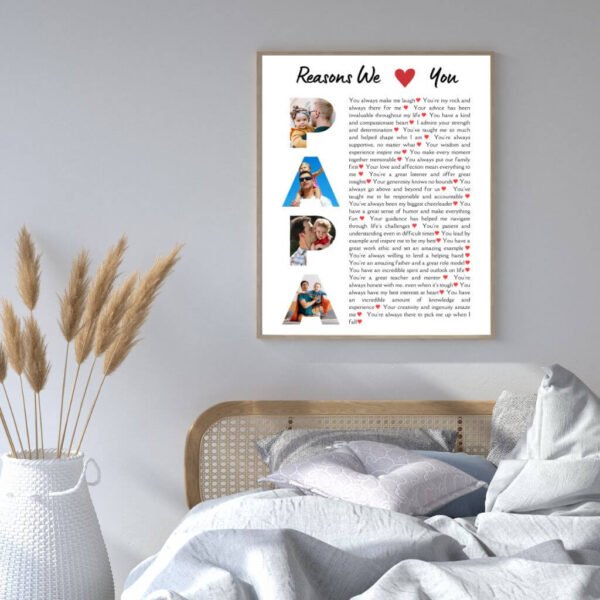 Italian Papa Retirement Collage - Grapevine Letters with 30 Winemaking Legacy Photos
