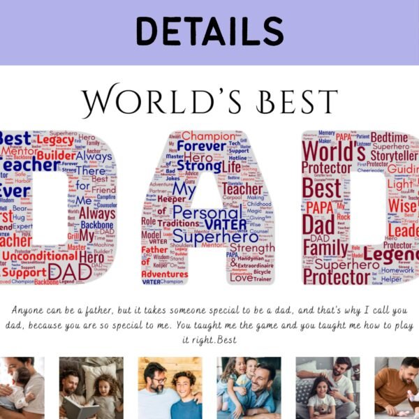 DAD Word Cloud Wall Art – Champion Storyteller Collage