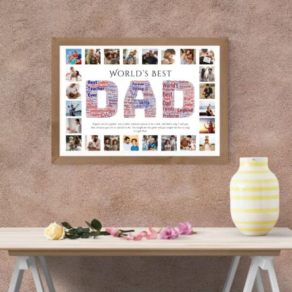 DAD Word Art Collage – Best Dad Design with Hero Teacher Legend Keywords