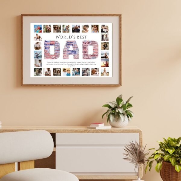 Customizable DAD Collage – Word Art with Photo Memories