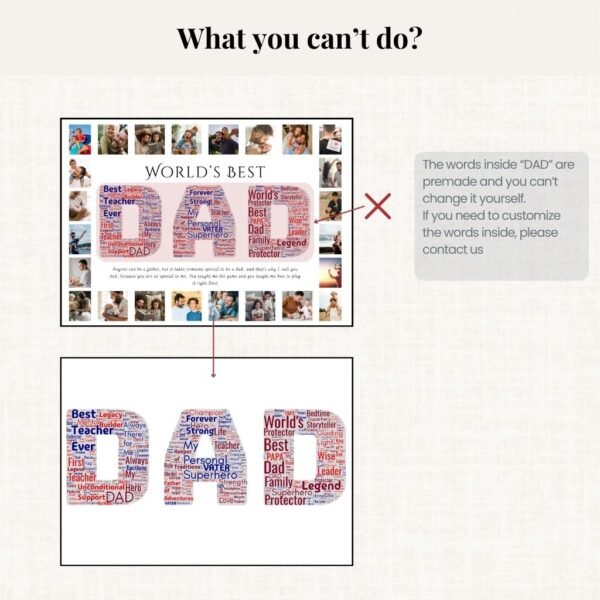 Father's Day Gift – DAD Word Art with Photo Collage