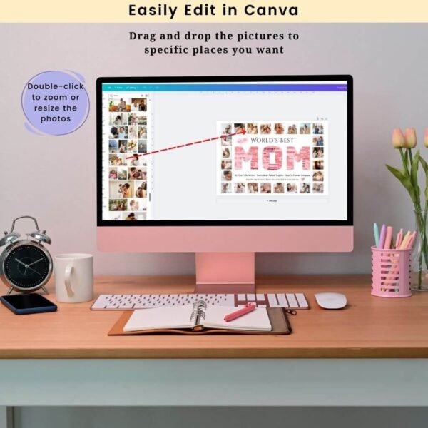 Step-by-Step Canva Editing Tutorial for MOM Word Art and Photo Collage Template