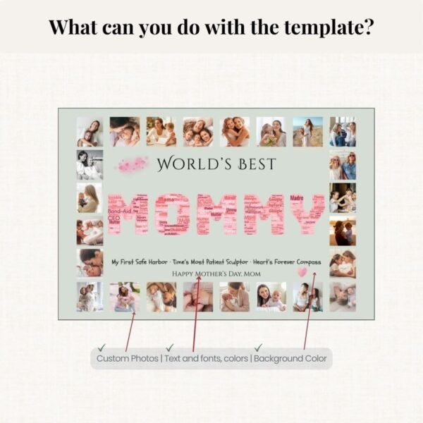 MOMMY Photo Collage Social Media Promo Design for Instagram and Facebook Tributes