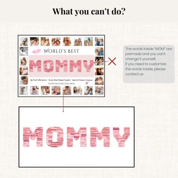 Instant Digital Download MOMMY Printable Collage Template for Quick Gift Projects