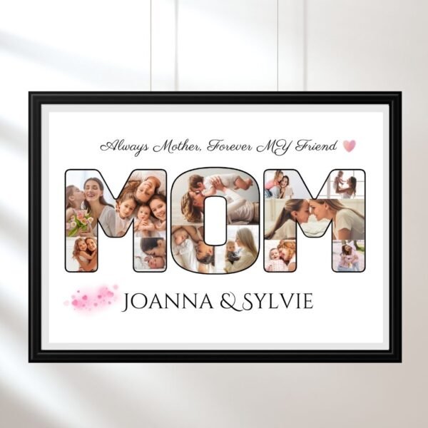 Printable MOM Wall Art in Heart Shape with Mother's Day Quotes