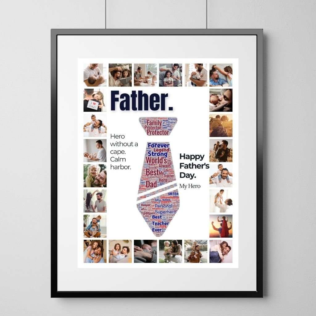 DAD Photo Collage Template – Word Art with Dad Quotes & Photos