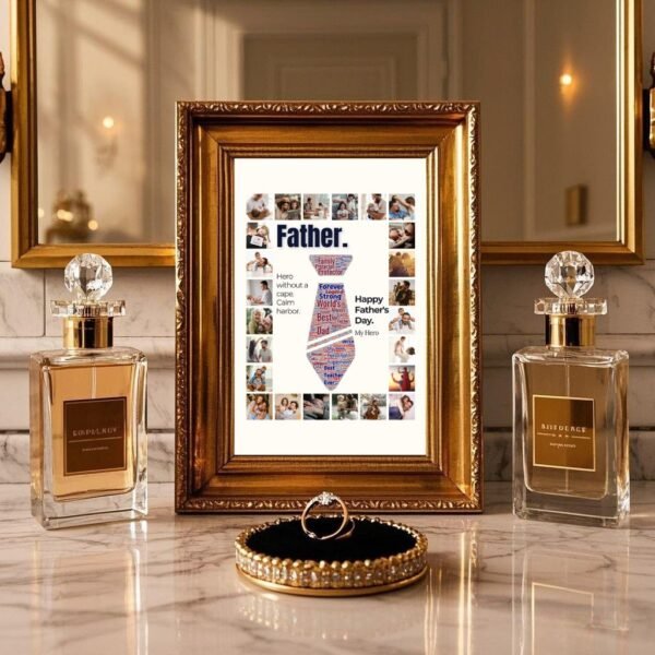 Dad Word Art Collage – Father's Day Gift with Quotes & Photos