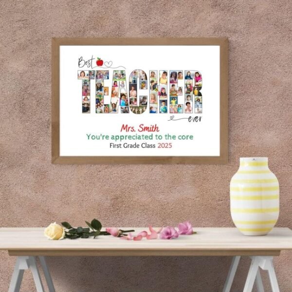 Classroom-ready acrylic print of teacher collage | CollageWizard Pro Templates
