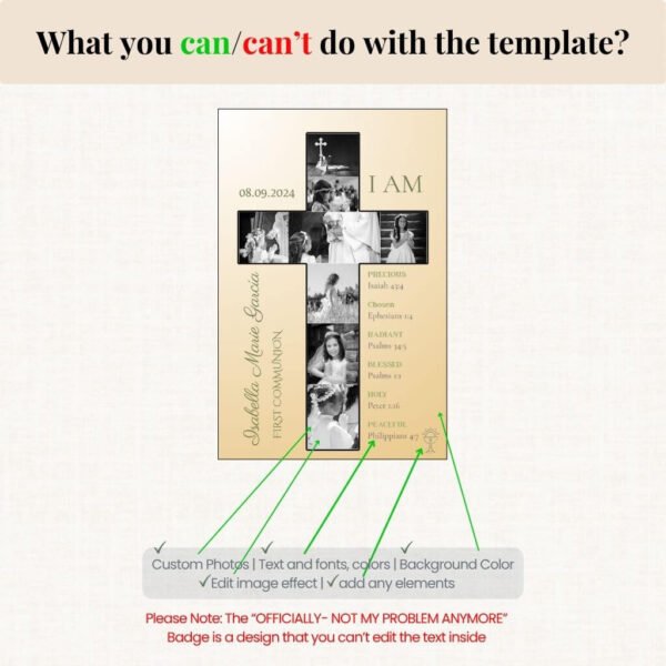first communion photo collage template : Insert into Baptism Photo Frame