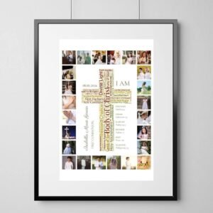 first communion word cloud collage template and Baptism Scripture Cross Word Art