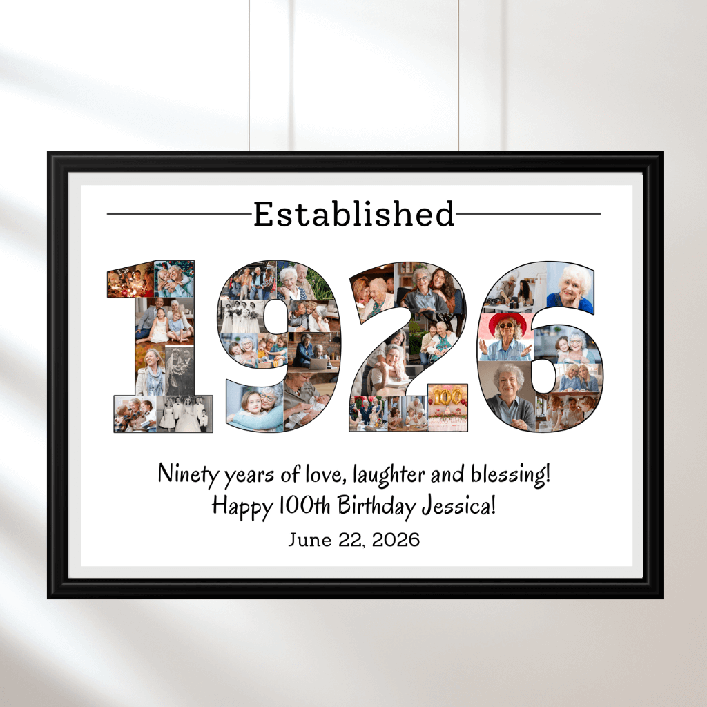 printable 1926 photo collage suitable for framed wall art or keepsakes